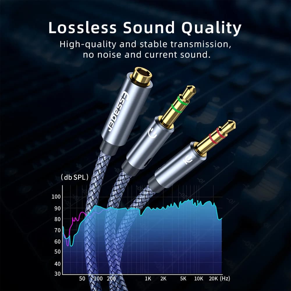 3,5mm audio rozbočovač Y adaptér kábel