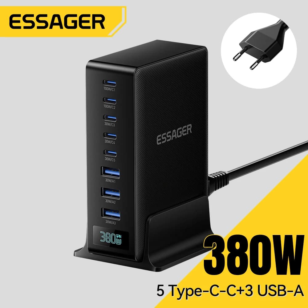 Stolová nabíjačka 380W 8v1 GaN