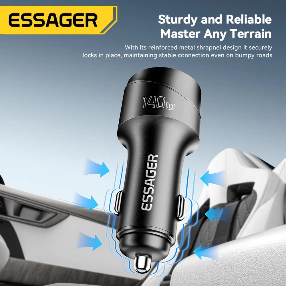 Automobilová nabíjačka USB-C 140W s PD 3.1 rýchlym nabíjaním