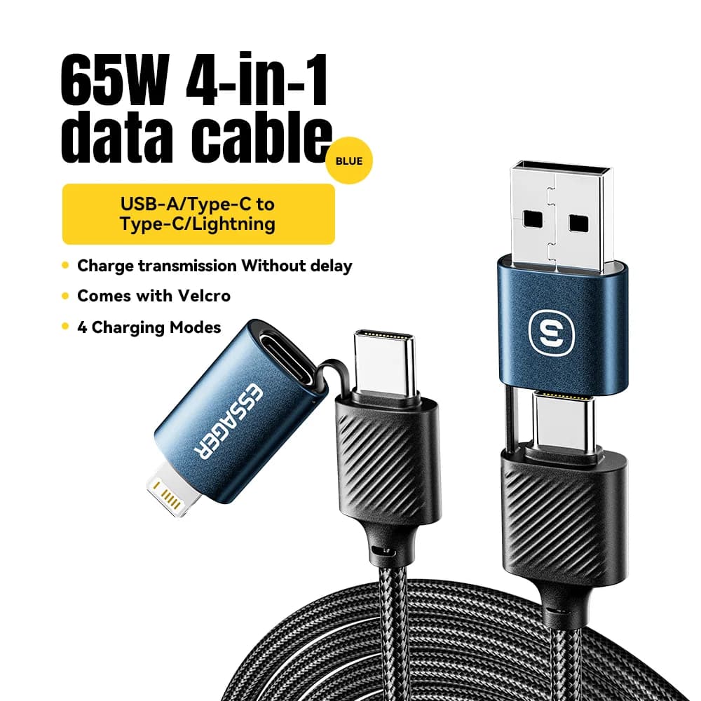 4-v-1 USB-C kábel, 65W PD rýchle nabíjanie