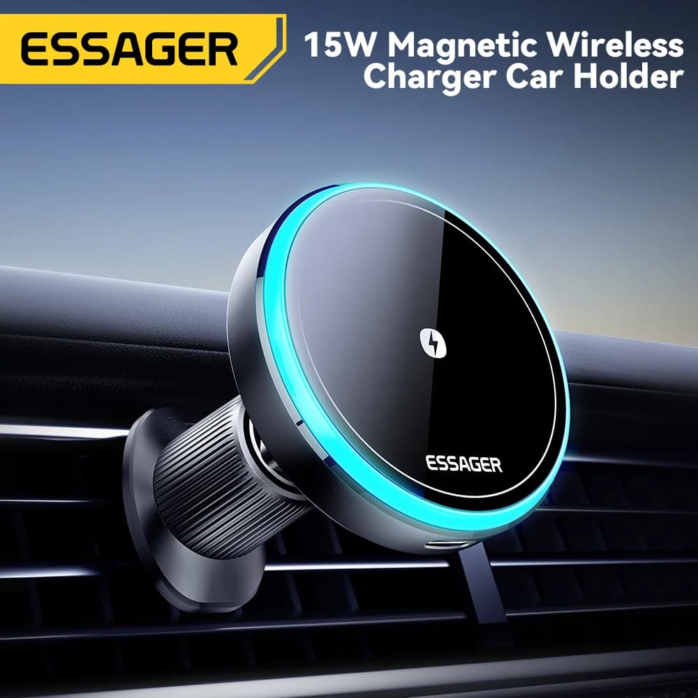 Magnetický bezdrôtový držiak do auta 15W s LED
