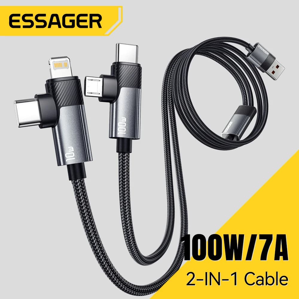 2v1 kábel na rýchle nabíjanie 100W Type-C a Lightning