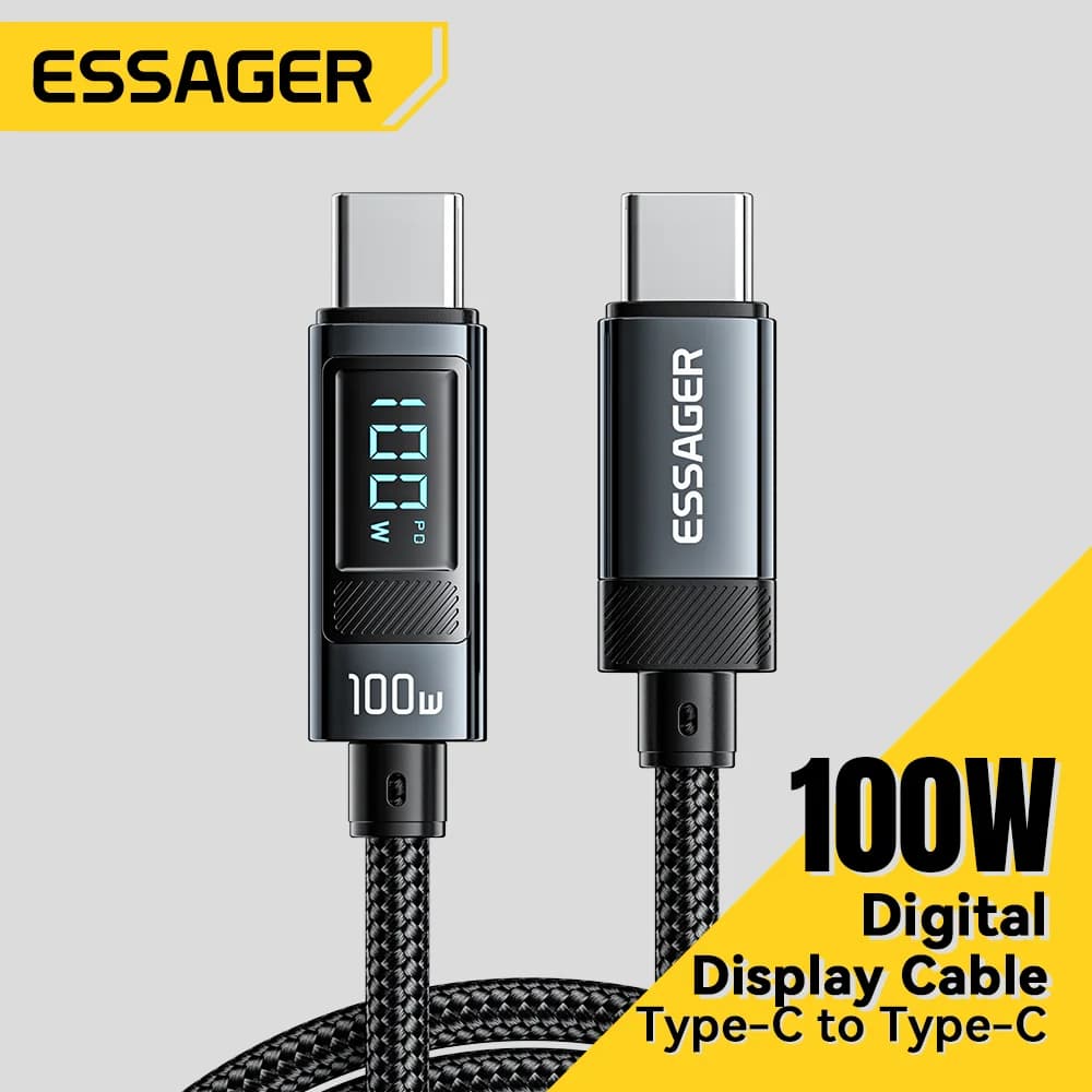 Kábel USB Type-C 100W s uhlom 90° a LED displejom