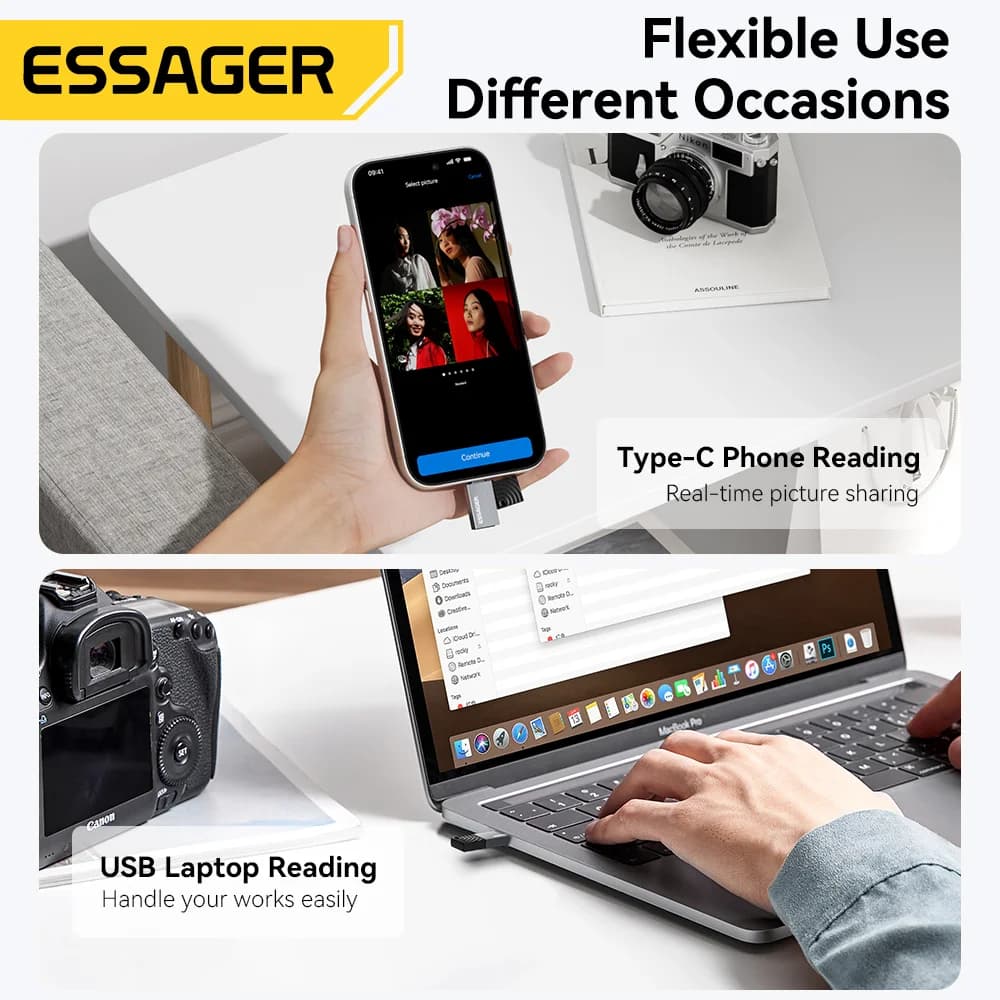 2-v-1 čítačka kariet USB-C a USB 2.0
