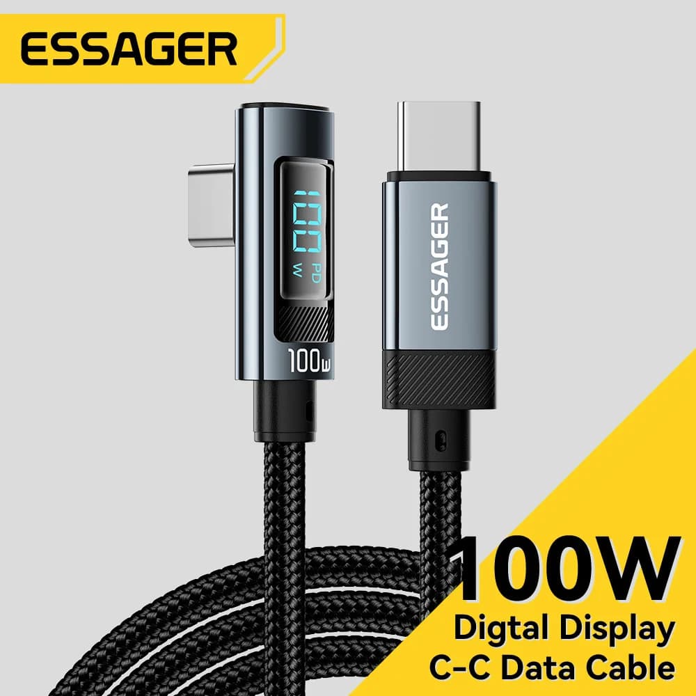 USB-C kábel s LED displejom 100W 5A 90°