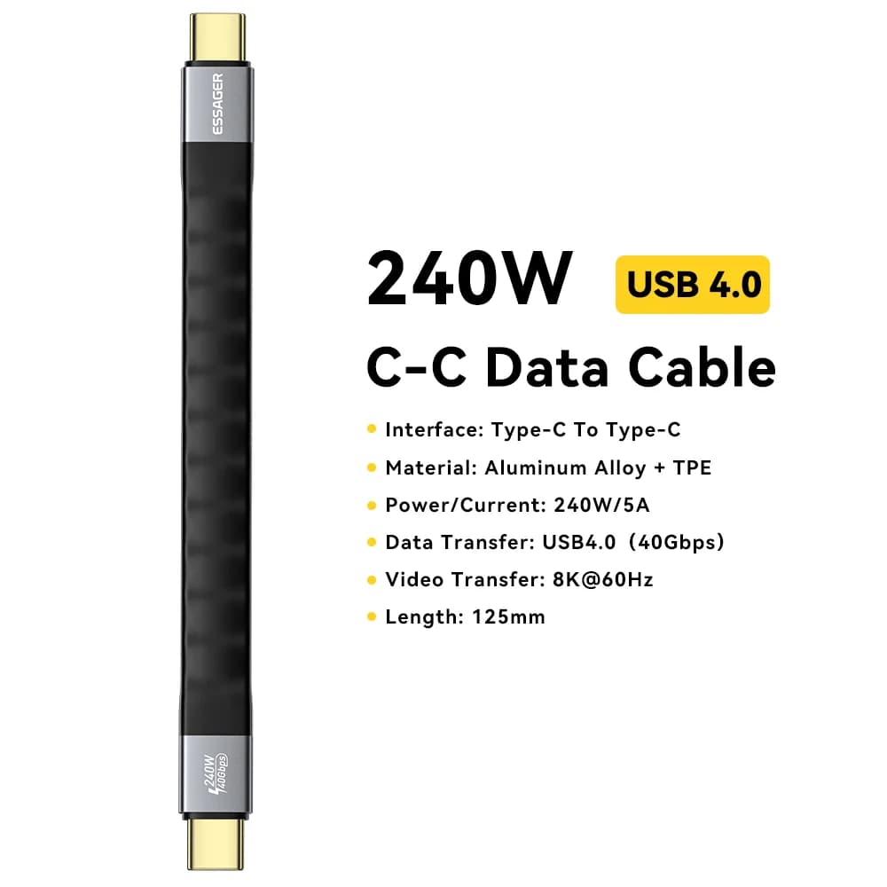 Kábel USB 4.0 Type-C s prenosom dát 40Gbps a video výstupom 8K