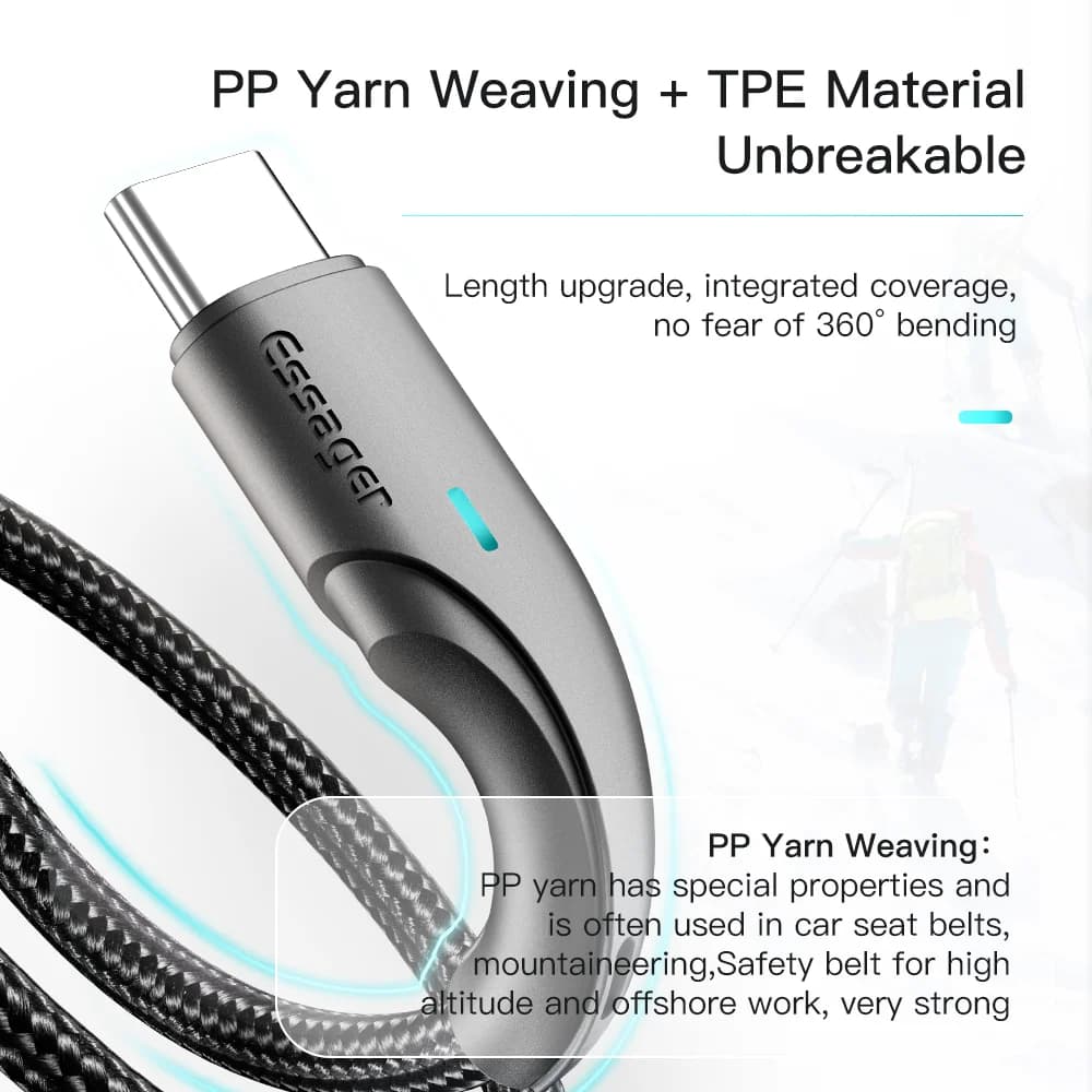 Rýchlonabíjací kábel USB-A na USB-C, 3A