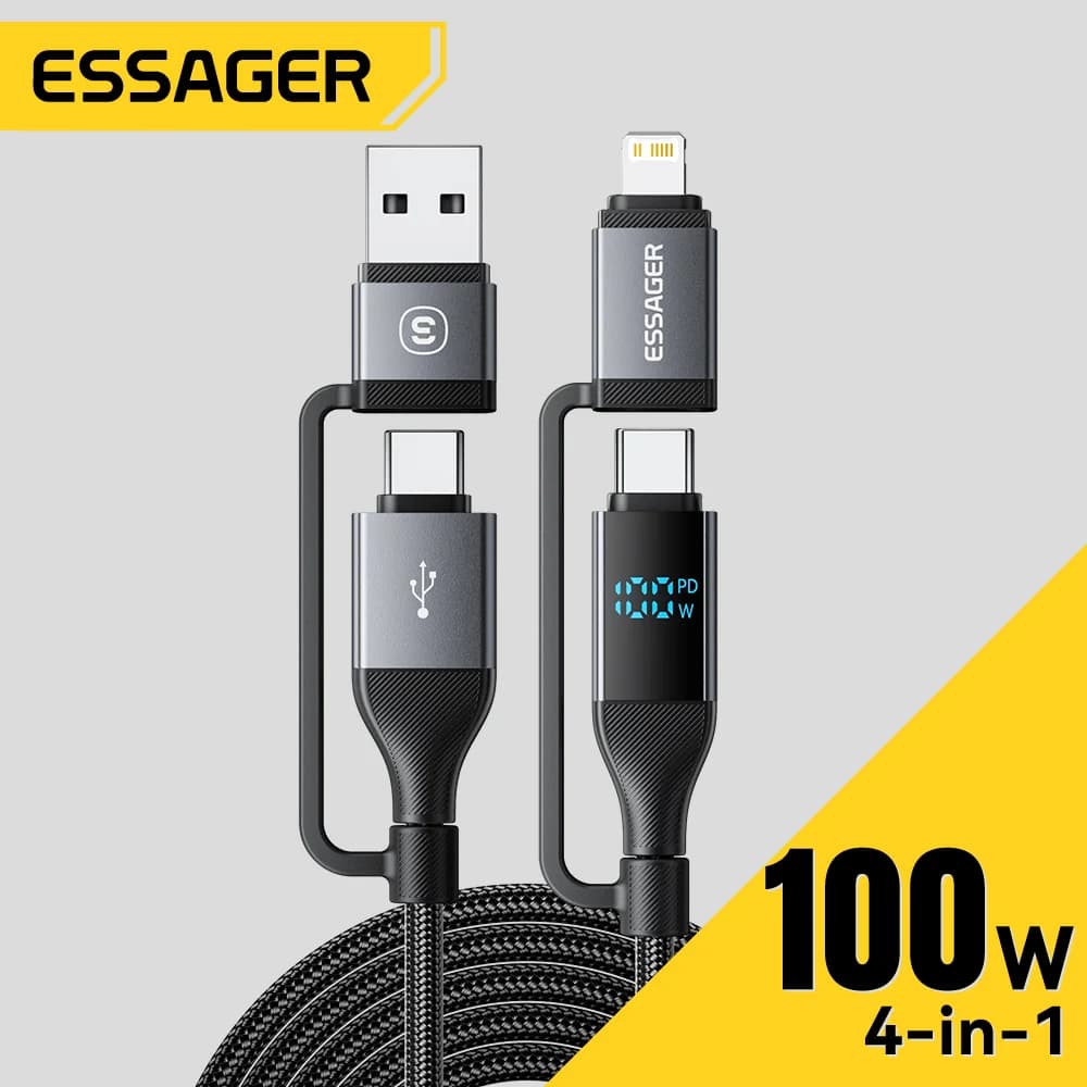 4v1 USB-C kábel s digitálnym displejom, 100W PD