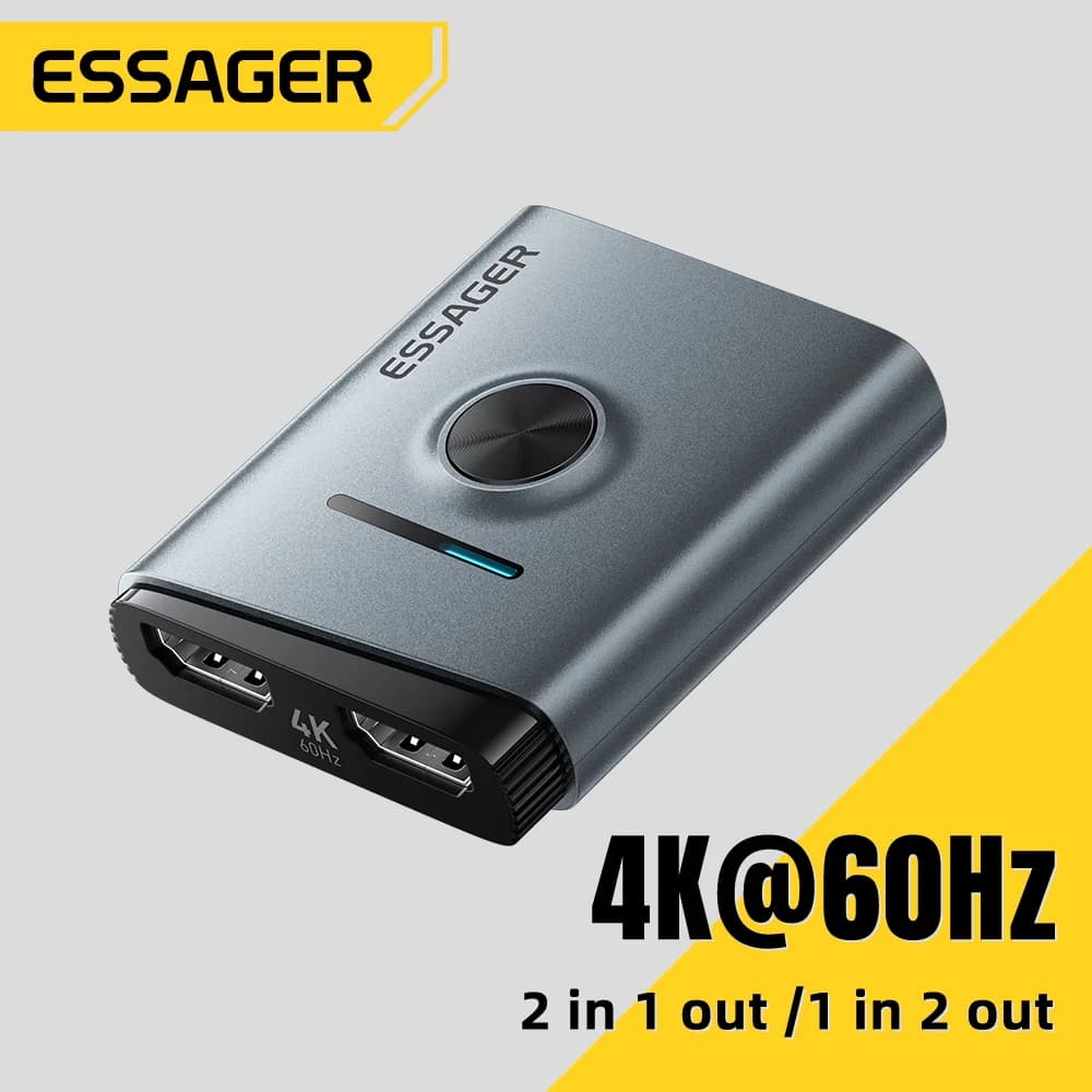 HDMI prepínač 4K 60Hz 2v1 Splitter adaptér