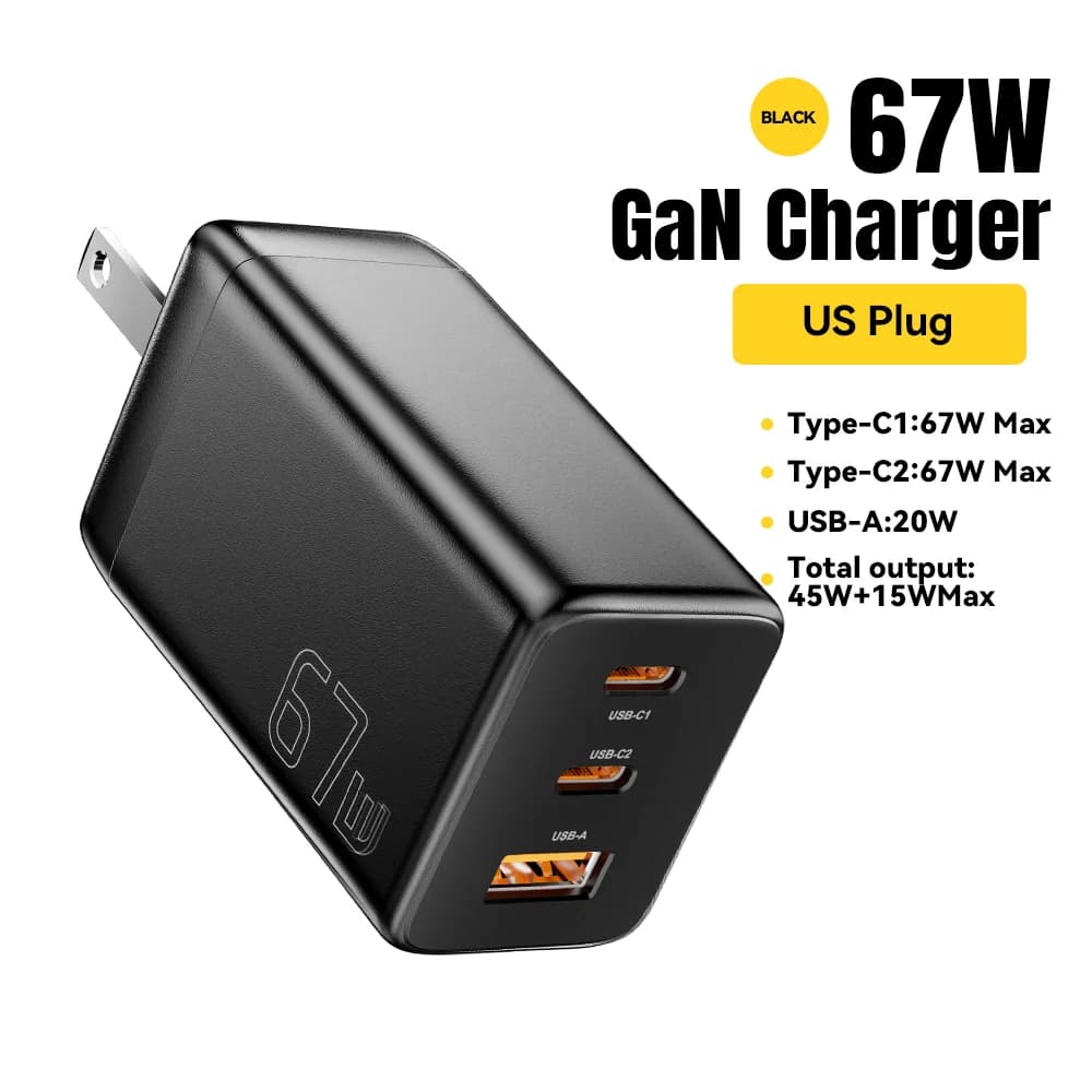 Rýchla nabíjačka GaN USB Type-C 67W s podporou PPS
