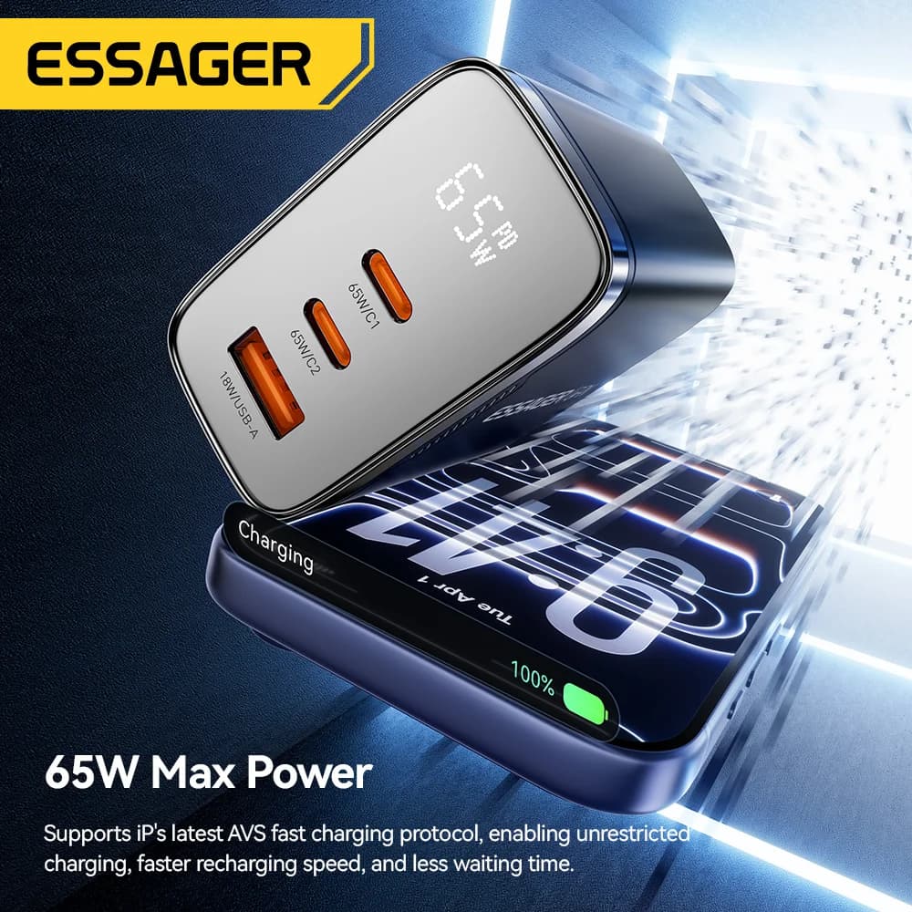 65W GaN USB-C nabíjačka s digitálnym displejom