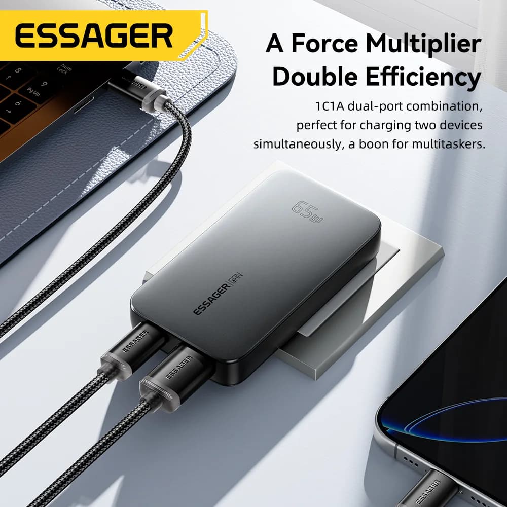 65W ultratenký GaN USB-C cestovný nabíjač